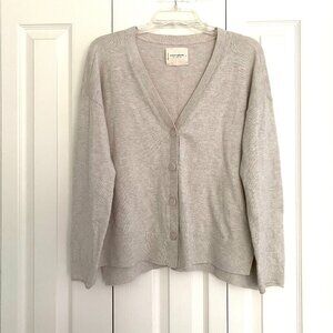 Lucky Brand Cloud Soft Cashmere Blend Cardigan Sweater Beige Size S